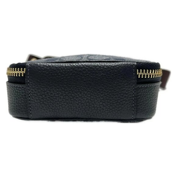 Auth COACH Stanton Crossbody Signature Chambray C8235 Dark Navy Navy Brown - - Picture 3 of 8